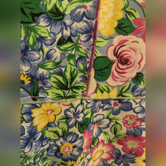Sag Harbor Pink And Blue floral skirt ruffle hem size 18 - Picture 7 of 8